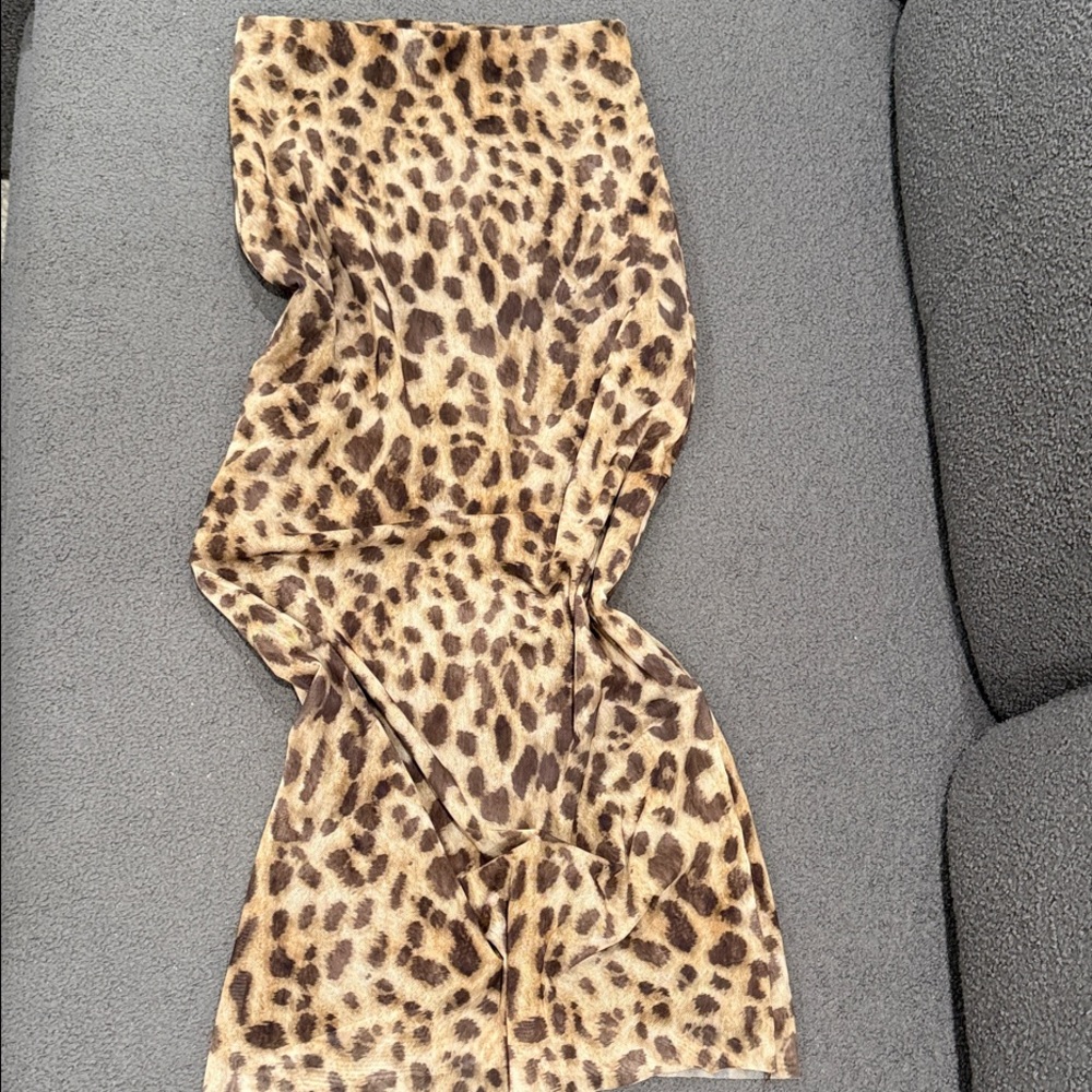 Zara Leopard Print Long Skirt
